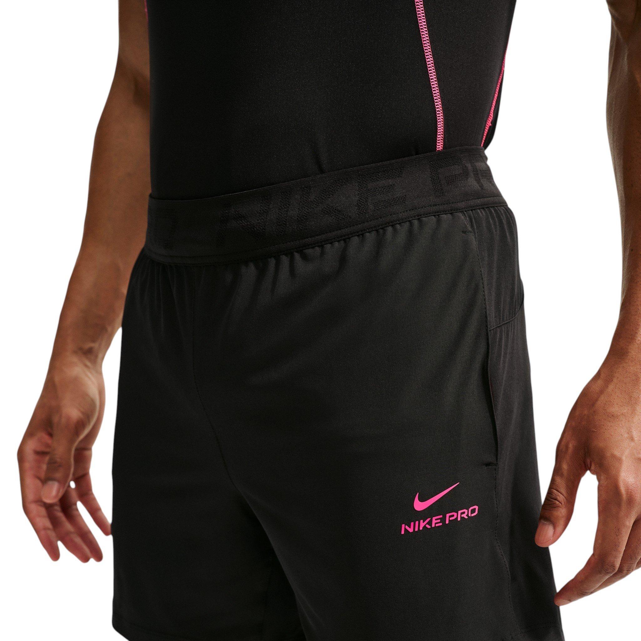 Nike Men's Pro Training Dri-FIT 6" Shorts - Black/Hyper Pink - BLACK/PINK